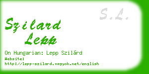 szilard lepp business card
